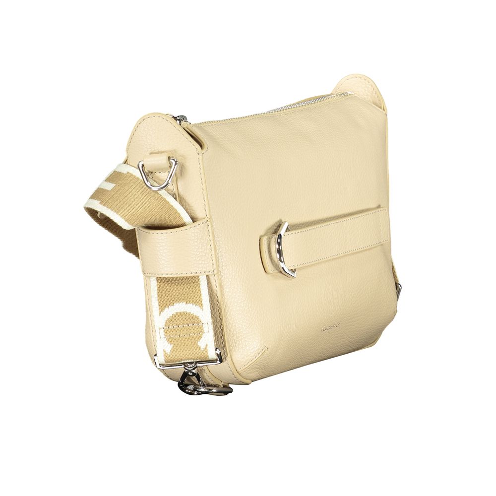 Beige Leather Women Handbag