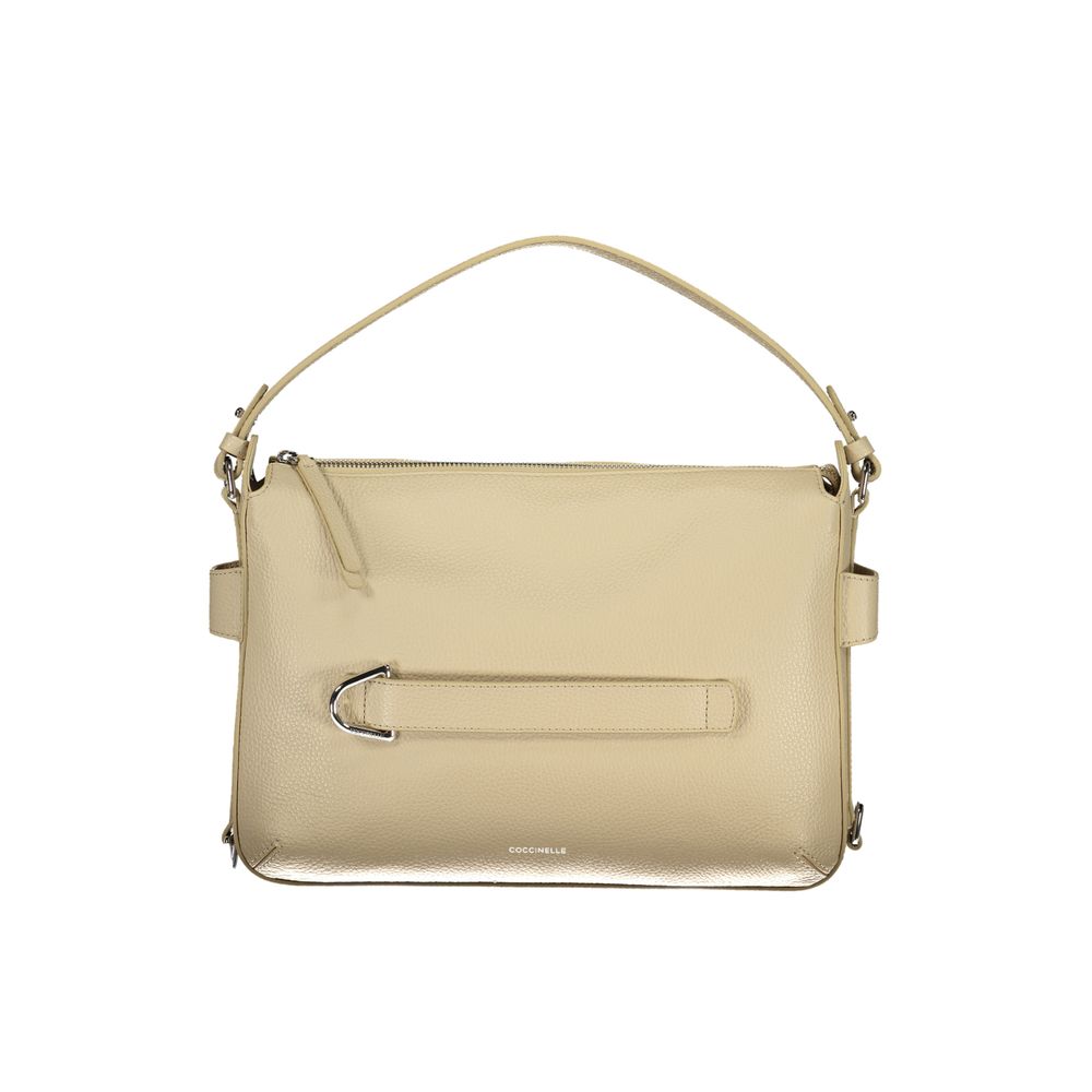 Beige Leather Women Handbag