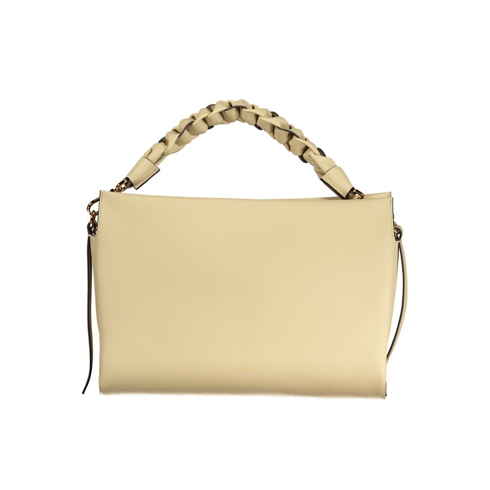 Beige Leather Women Handbag