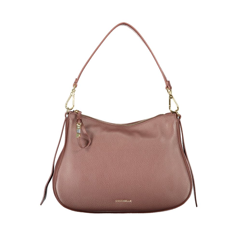 Brown Leather Women's Bag with Removable Strap and Internal Pocket