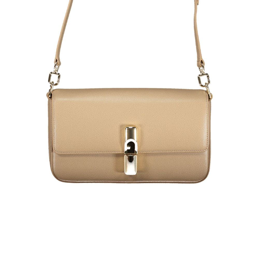 Beige Leather Women Bag